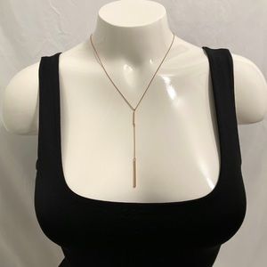 Lucky Brand Delicate Rose Gold Lariat Y Necklace